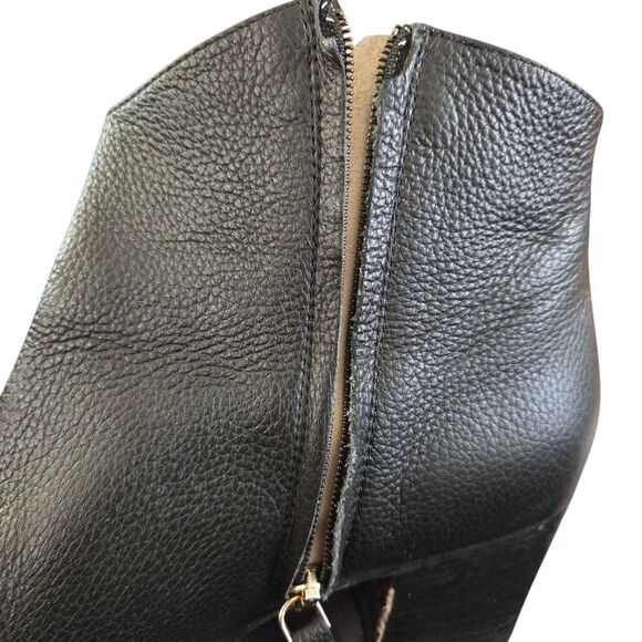 Furla Made In Italy Black Leather Ankle Boots Booties Size 37.5 - Picture 8 of 14